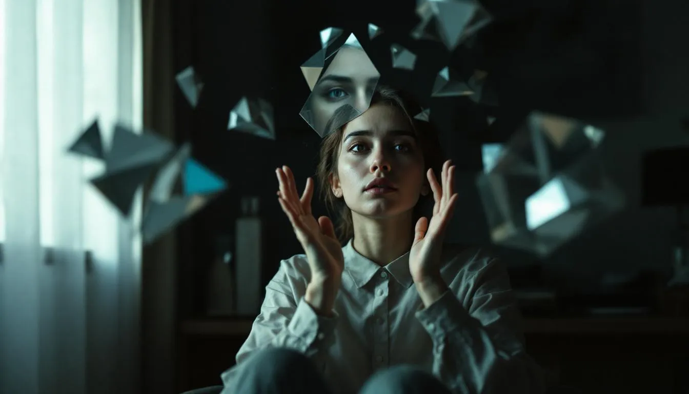 An artistic depiction of the challenges faced by autistic individuals in expressing emotions, highlighting the concept of alexithymia.