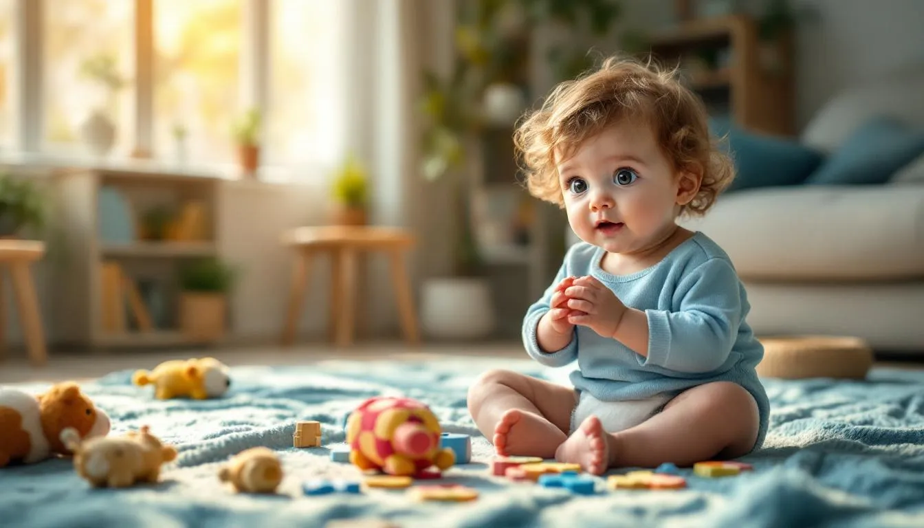 A toddler wearing a nappy is sitting on the floor, engaging in a behavior known as fecal smearing, which can be a sensory-seeking activity often observed in children with autism spectrum disorder. This behavior may be linked to sensory triggers or challenges and can require careful strategies and support from caregivers to address effectively.